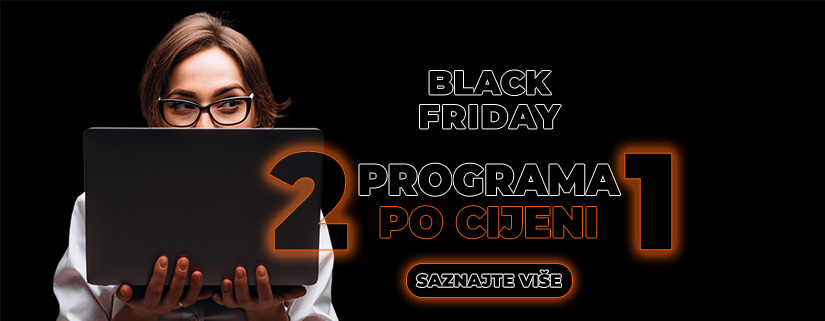 Upiši jedan program na InternetAcademy dok traje Black Friday akcija i dobićeš još jedan.
POTPUNO BESPLATNO!